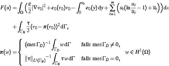 \begin{displaymath}
\begin{split}
F(u) 
=& \int_ \Omega\Big( 
{\frac{\varepsilon...
 ...s}\,\Gamma_D= 0,\end{array}\right.~ w\in H^1(\Omega)\end{split}\end{displaymath}